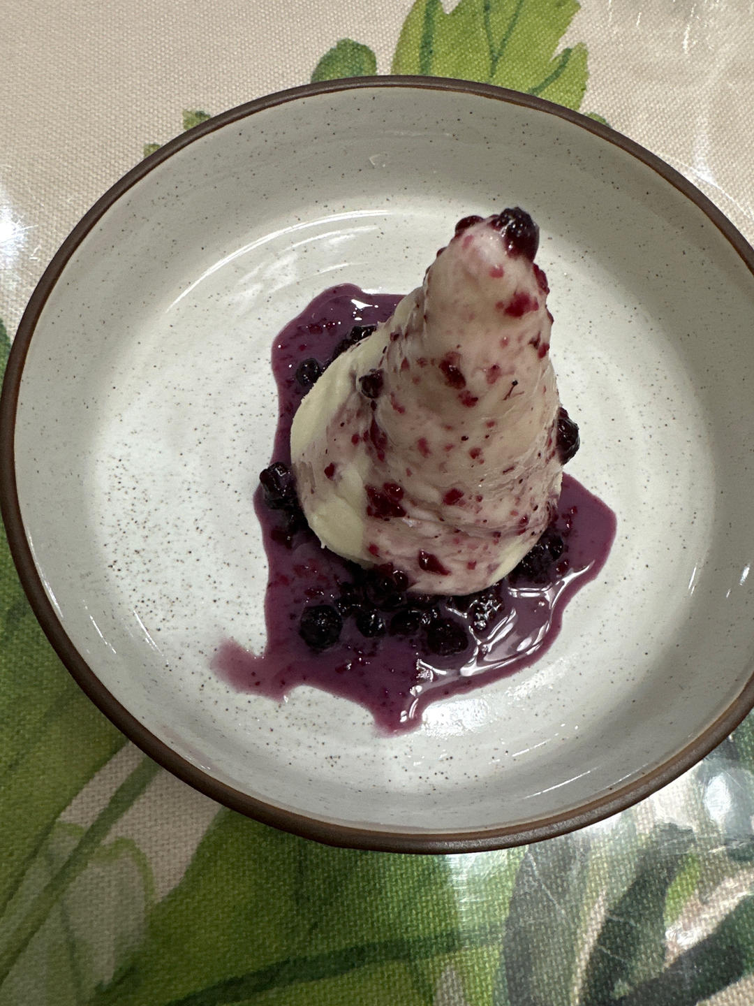 奶香蓝莓山药泥