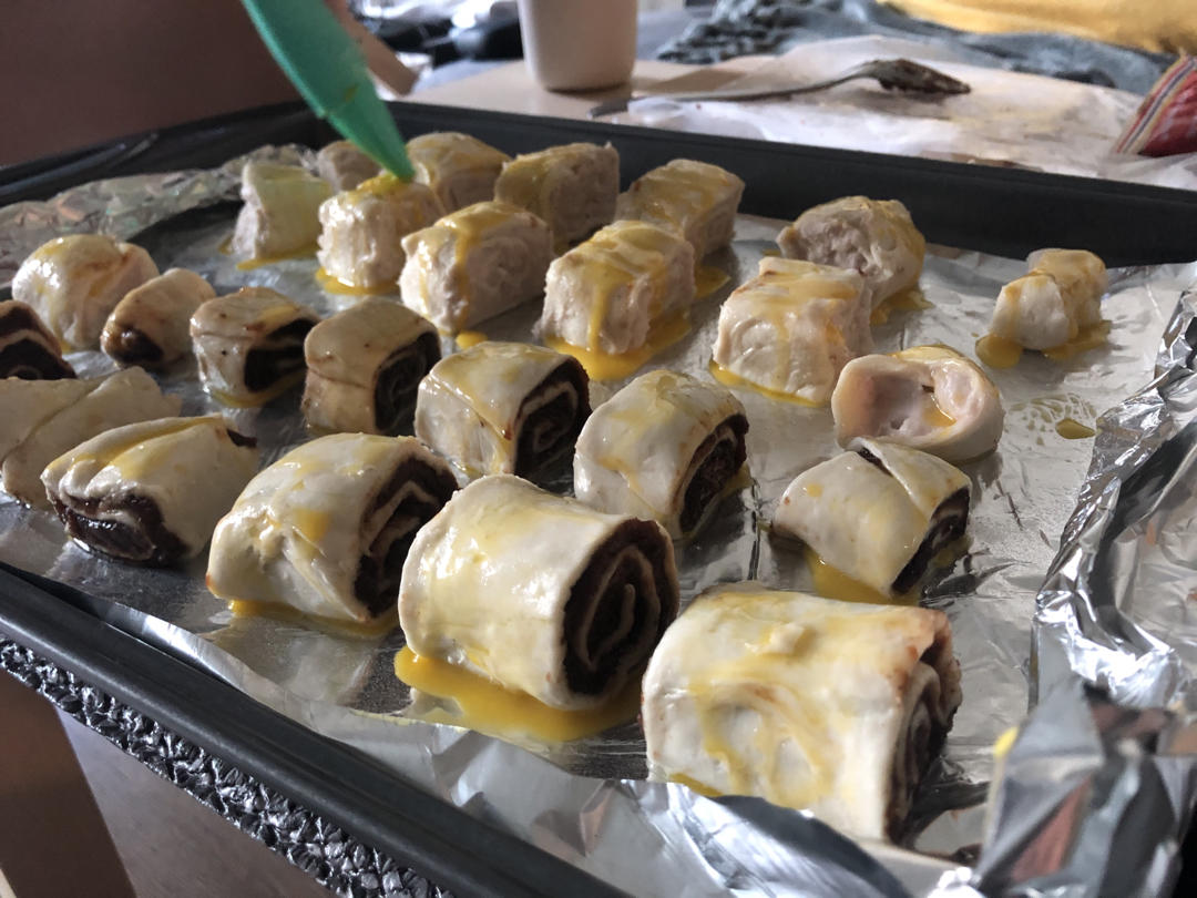 手抓饼版豆沙卷