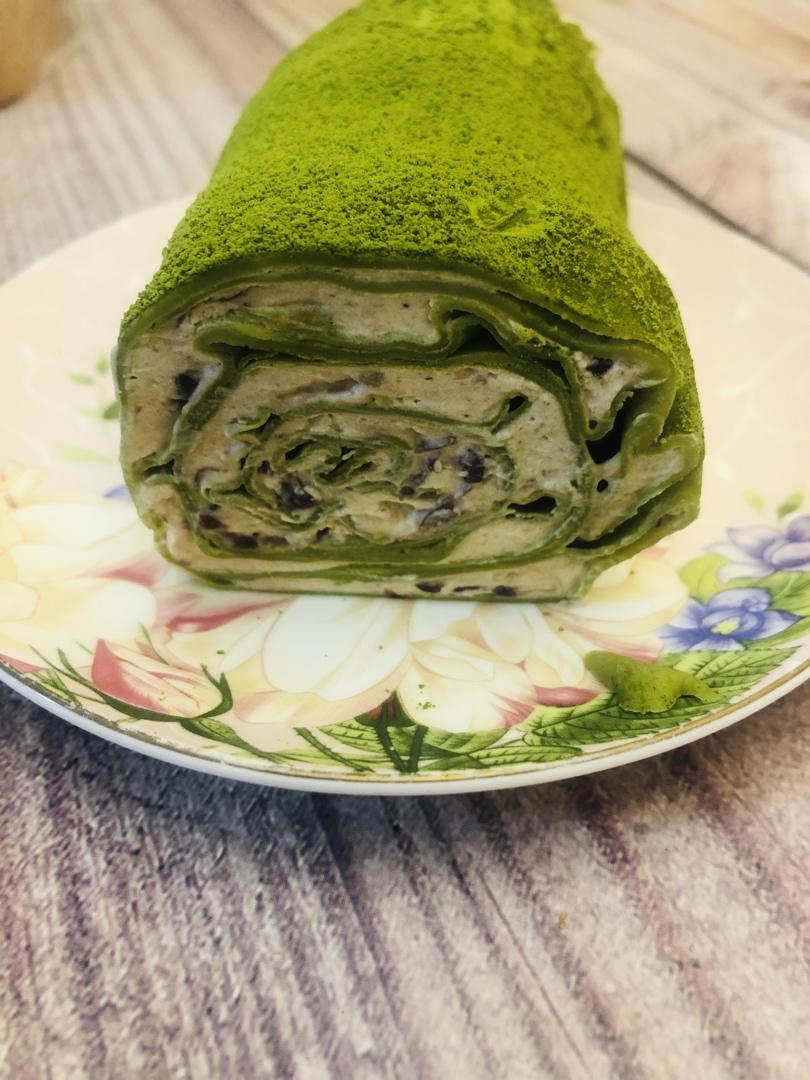 抹茶蜜豆毛巾卷