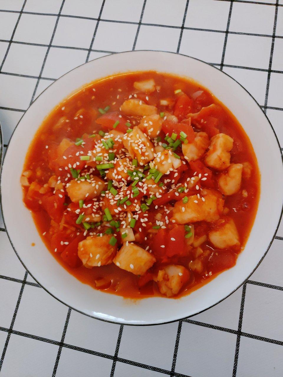 番茄鱼巴沙鱼（也可以用番茄龙利鱼），番茄酱汁超浓郁，营养又下饭！