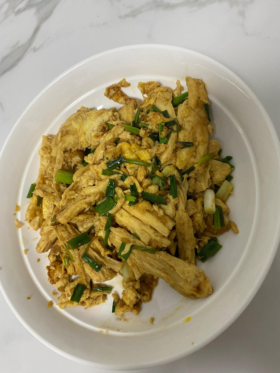 焖炒腐竹煎蛋
