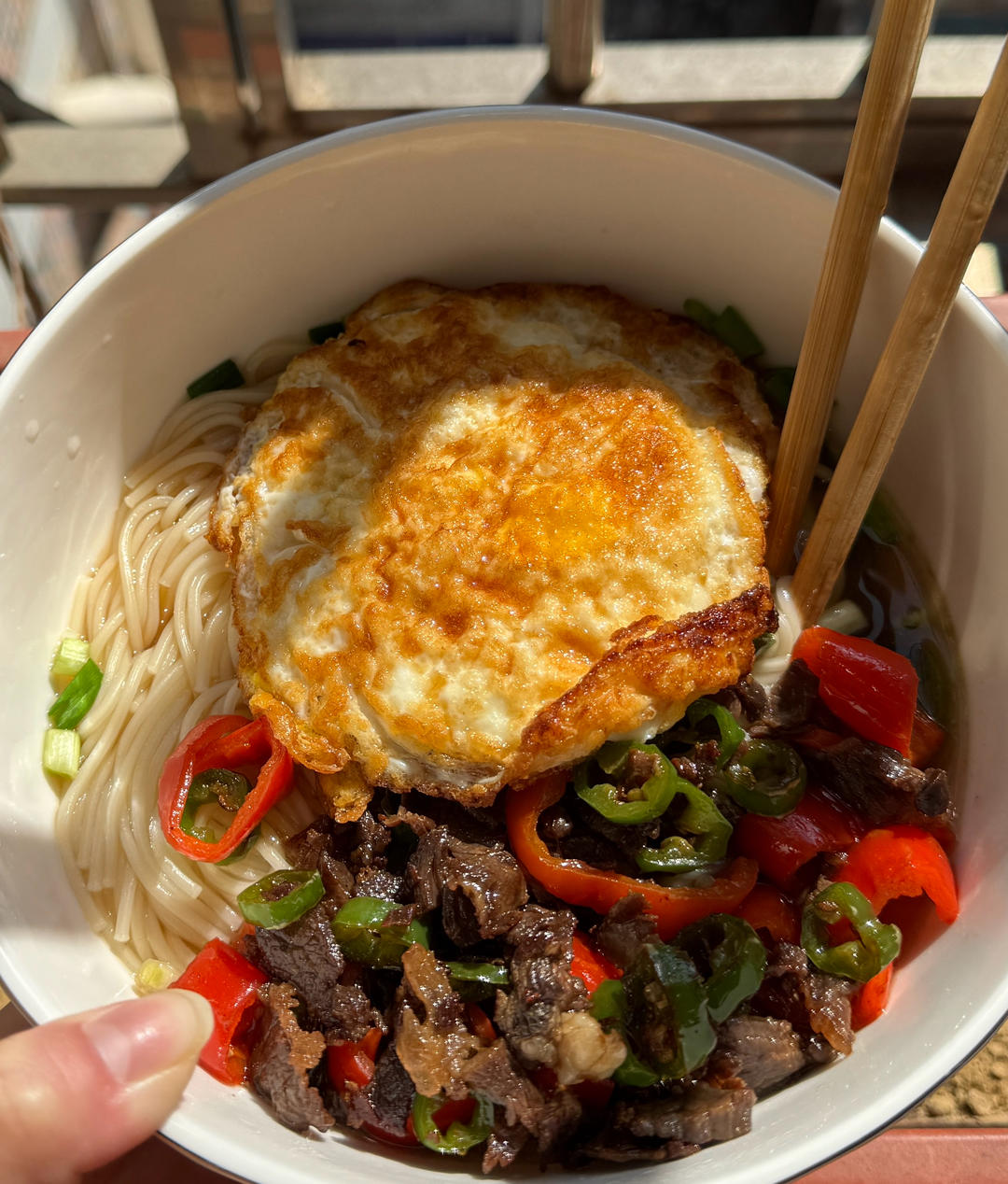 鸡蛋牛肉青菜面～简单快手，保障一天营养