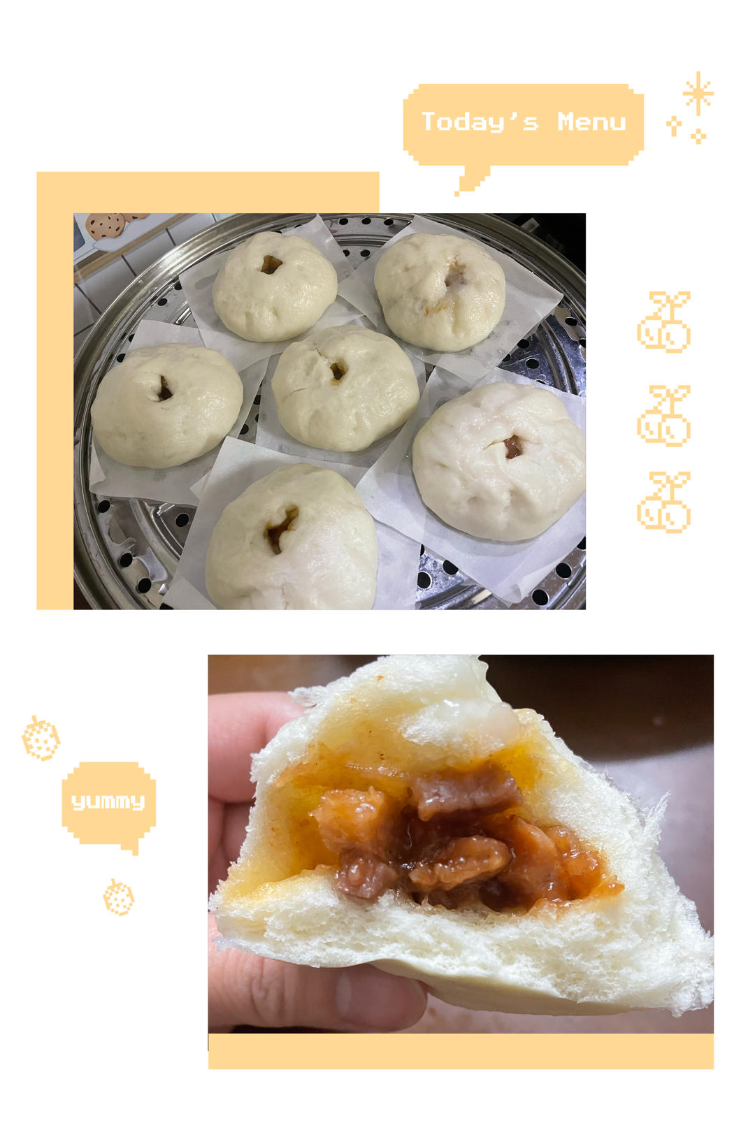 云朵般松软爆浆蜜汁叉烧包