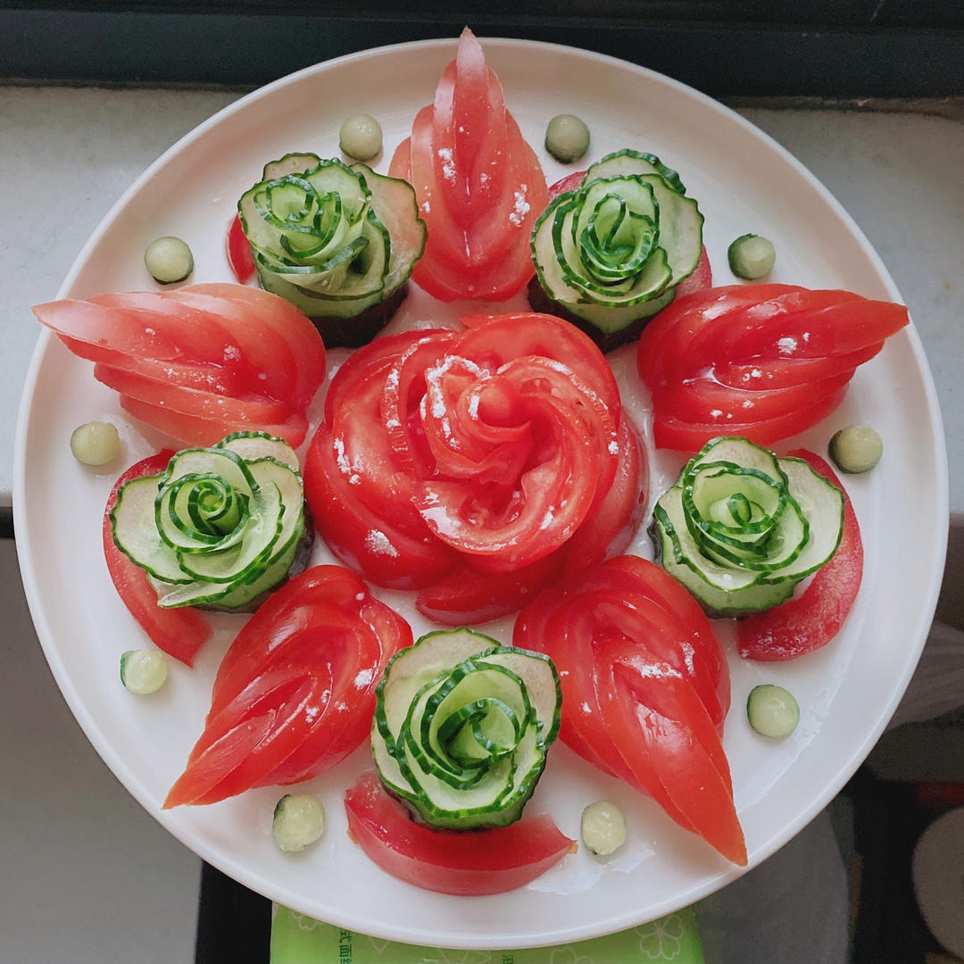 黄瓜玫瑰花～摆盘装饰