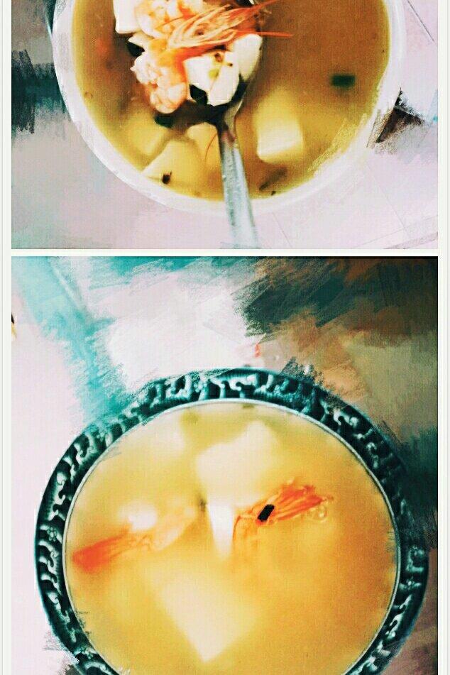 鲜虾豆腐汤