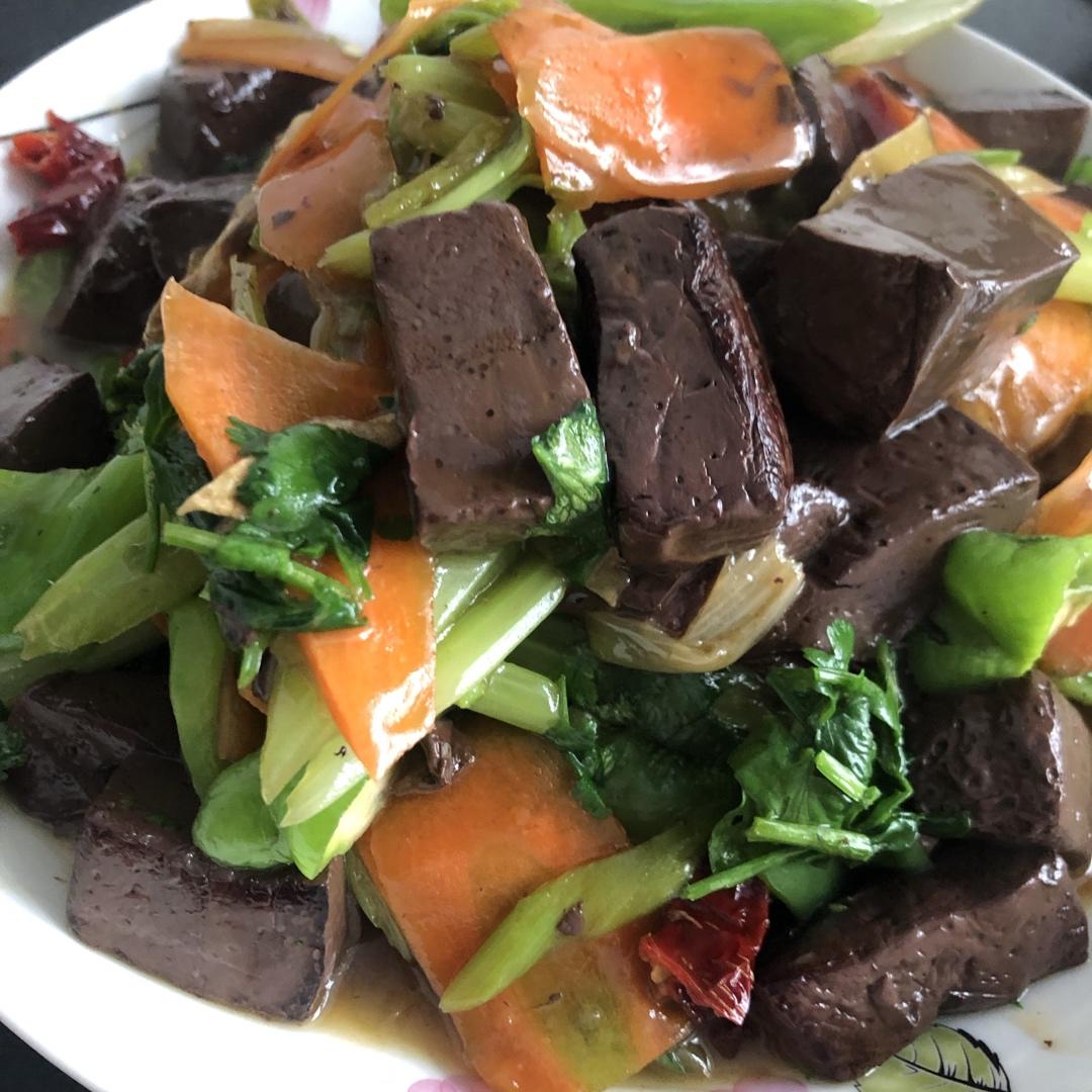辣炒羊血
