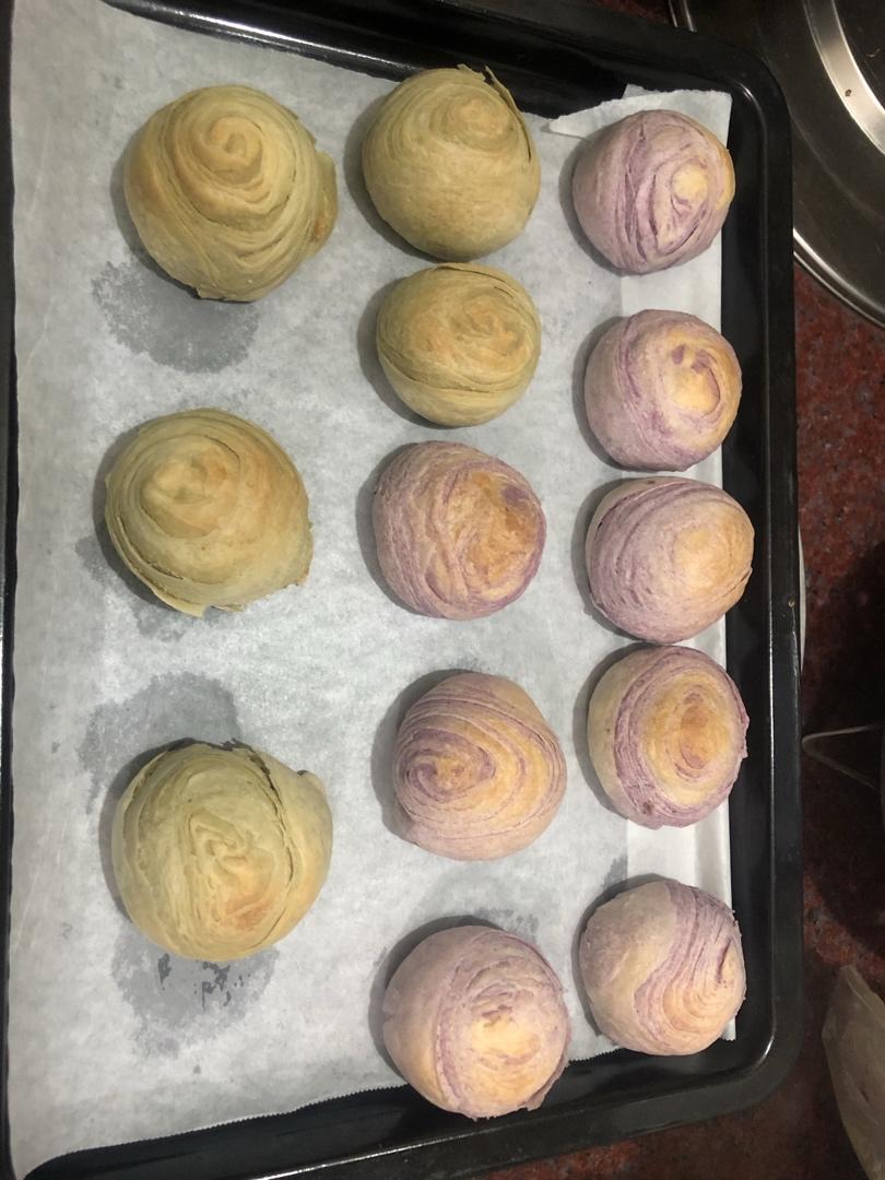 蛋黄酥~紫薯、抹茶、原味~花好月圆，中秋快乐~内附一次做六色蛋黄酥方法~