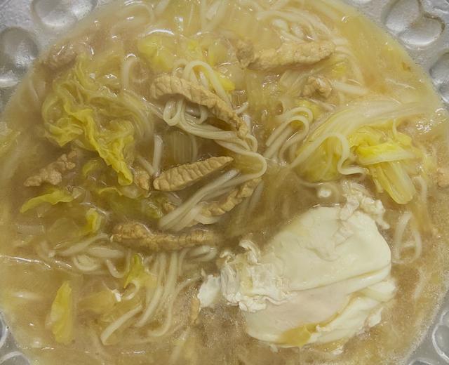 白菜肉丝炝锅面的做法