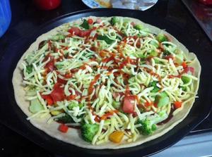 鲜虾蔬菜薄皮全麦披萨的做法 步骤11