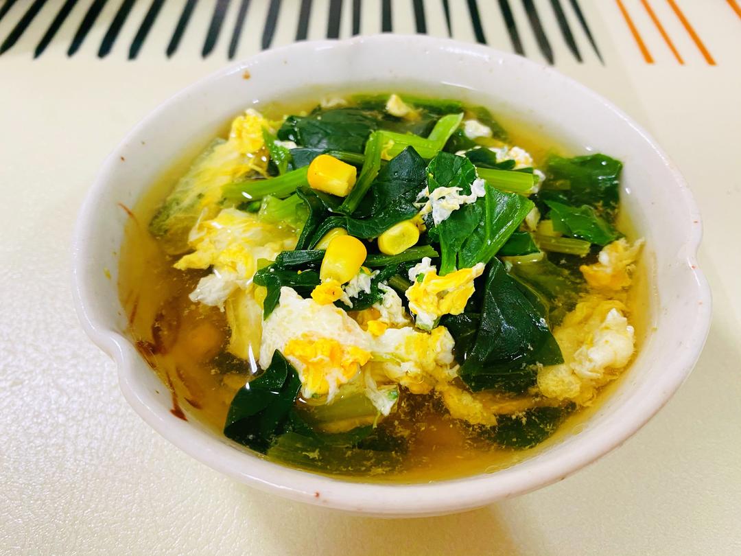 菠菜玉米鸡蛋汤