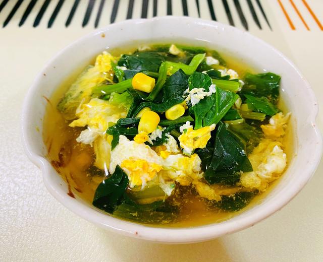 菠菜玉米鸡蛋汤的做法