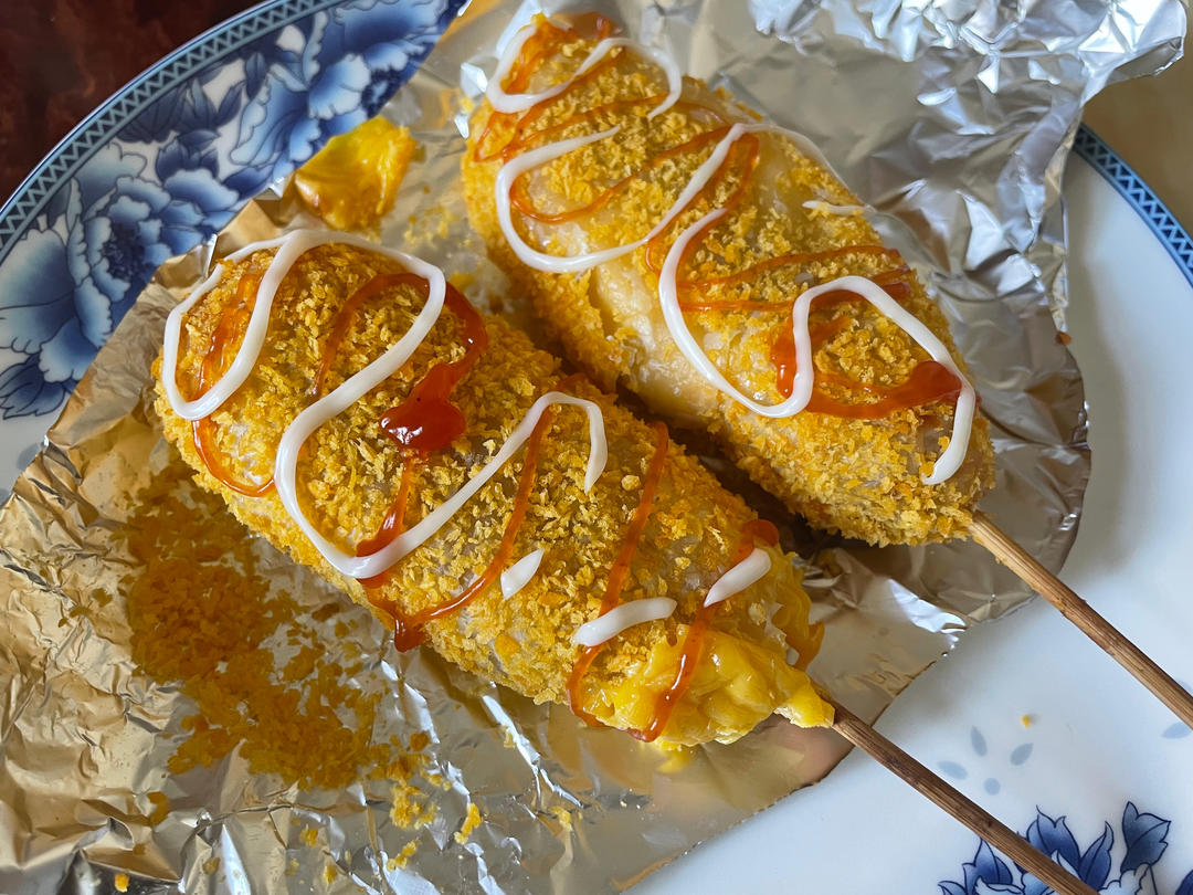 💯芝士热狗棒手抓饼版(无油烤箱版)