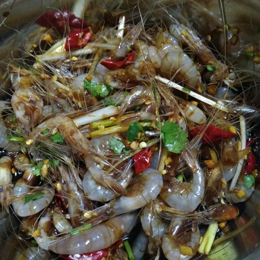 娆娆2015做的卤青虾