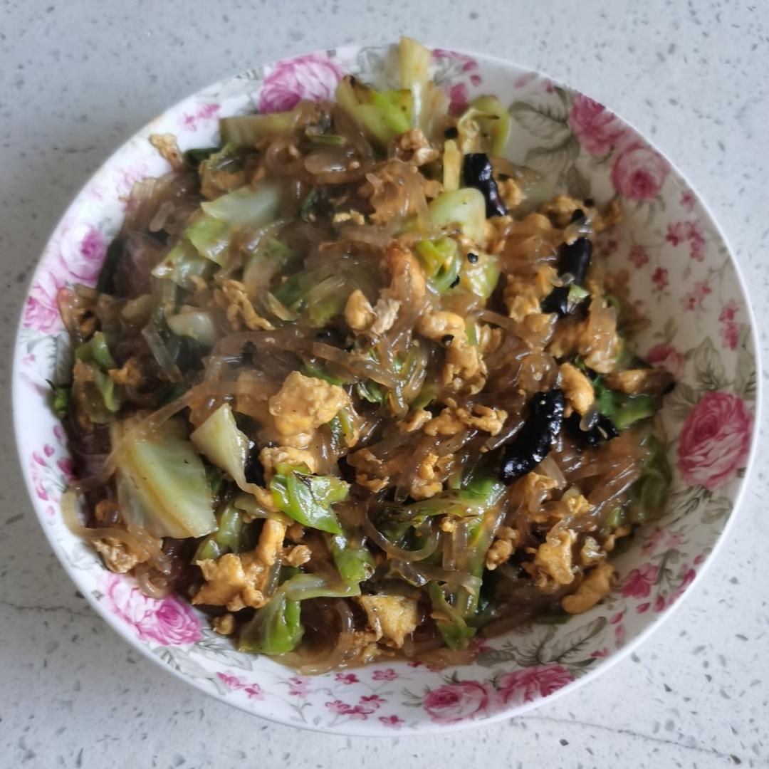 莲花白干粉炒鸡蛋