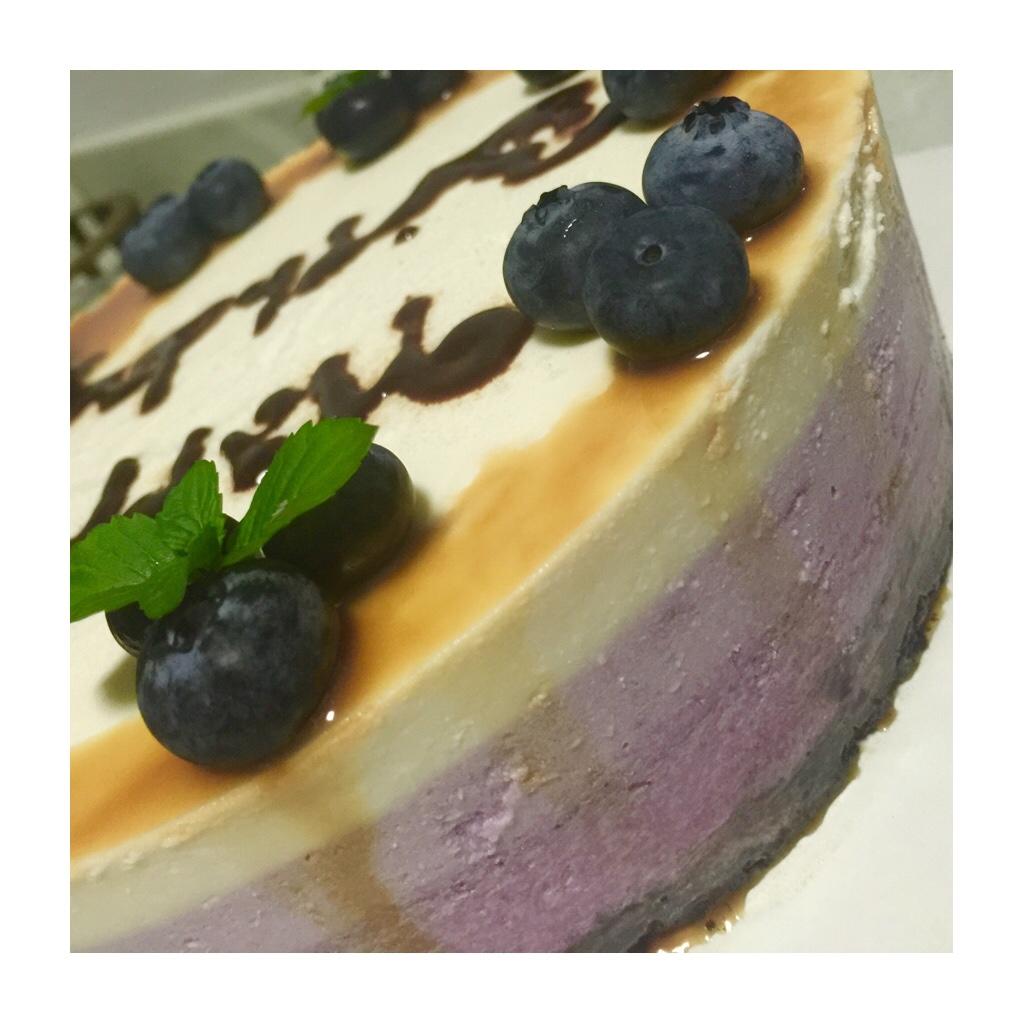 渐变蓝莓冻芝士蛋糕（免烤）