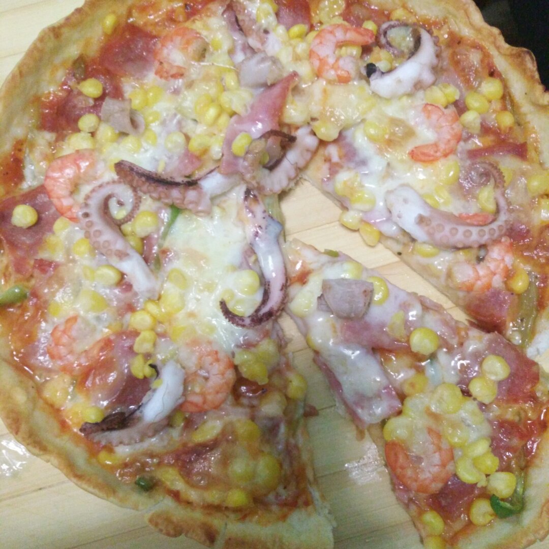 鲜虾培根薄披萨—海氏烤箱定制