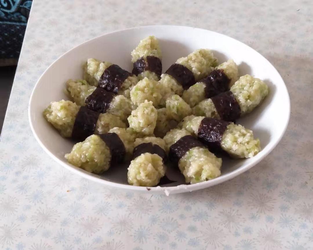海苔白萝卜丸子（无油素食）的做法
