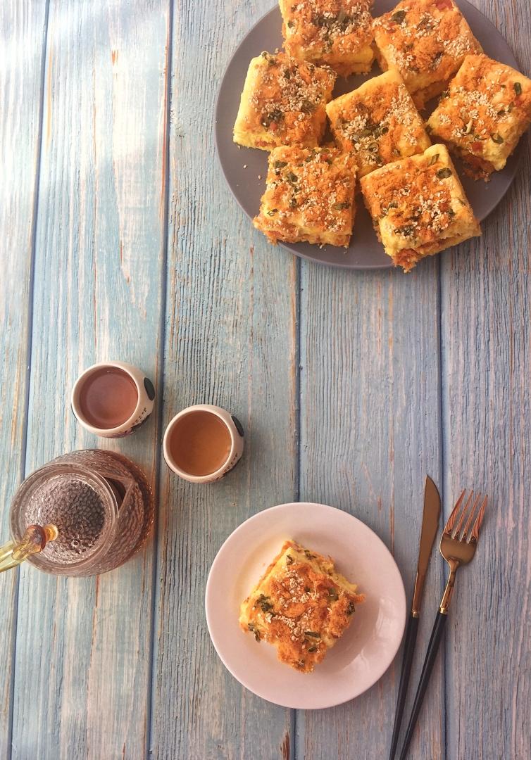 芝麻香葱肉松蛋糕（咸味）