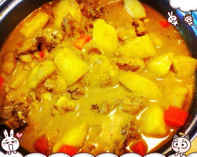 红咖喱鸡肉炖杂蔬