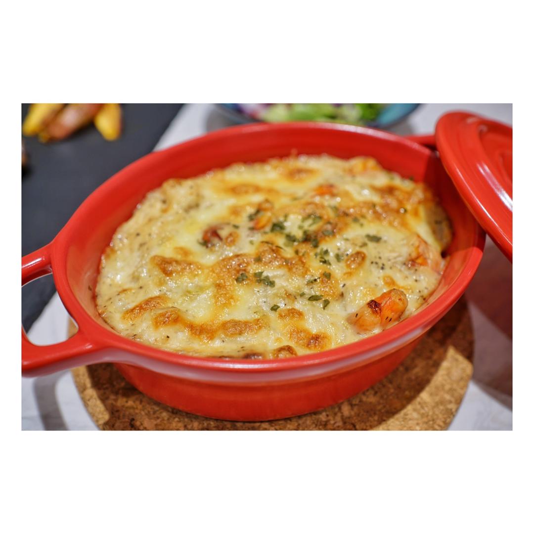 海鲜焗饭 Seafood Fried Rice with Cheesy Topping