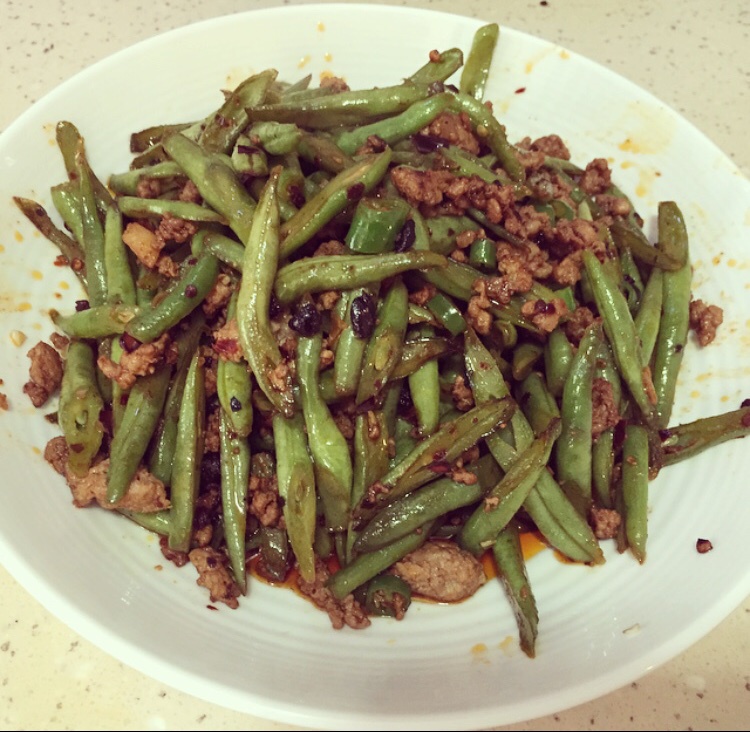 老干妈肉末四季豆丝
