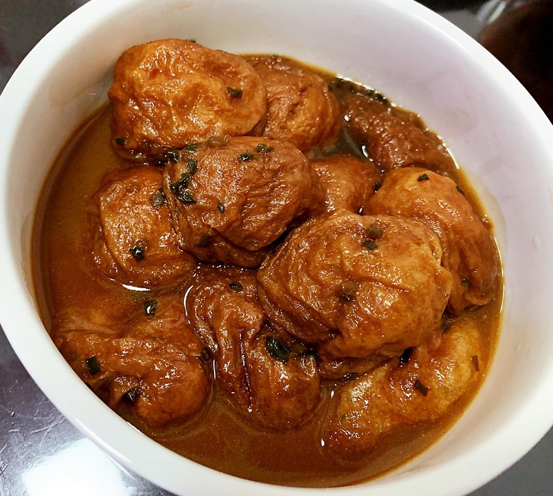 红烧油面筋塞肉