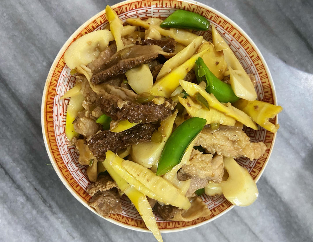 春天的食物—素炒羊肚菌三脆