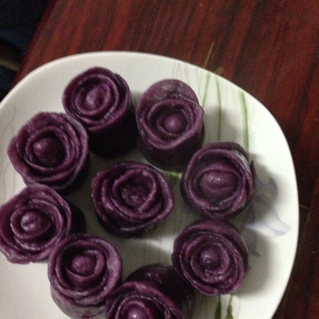 紫薯玫瑰花馒头