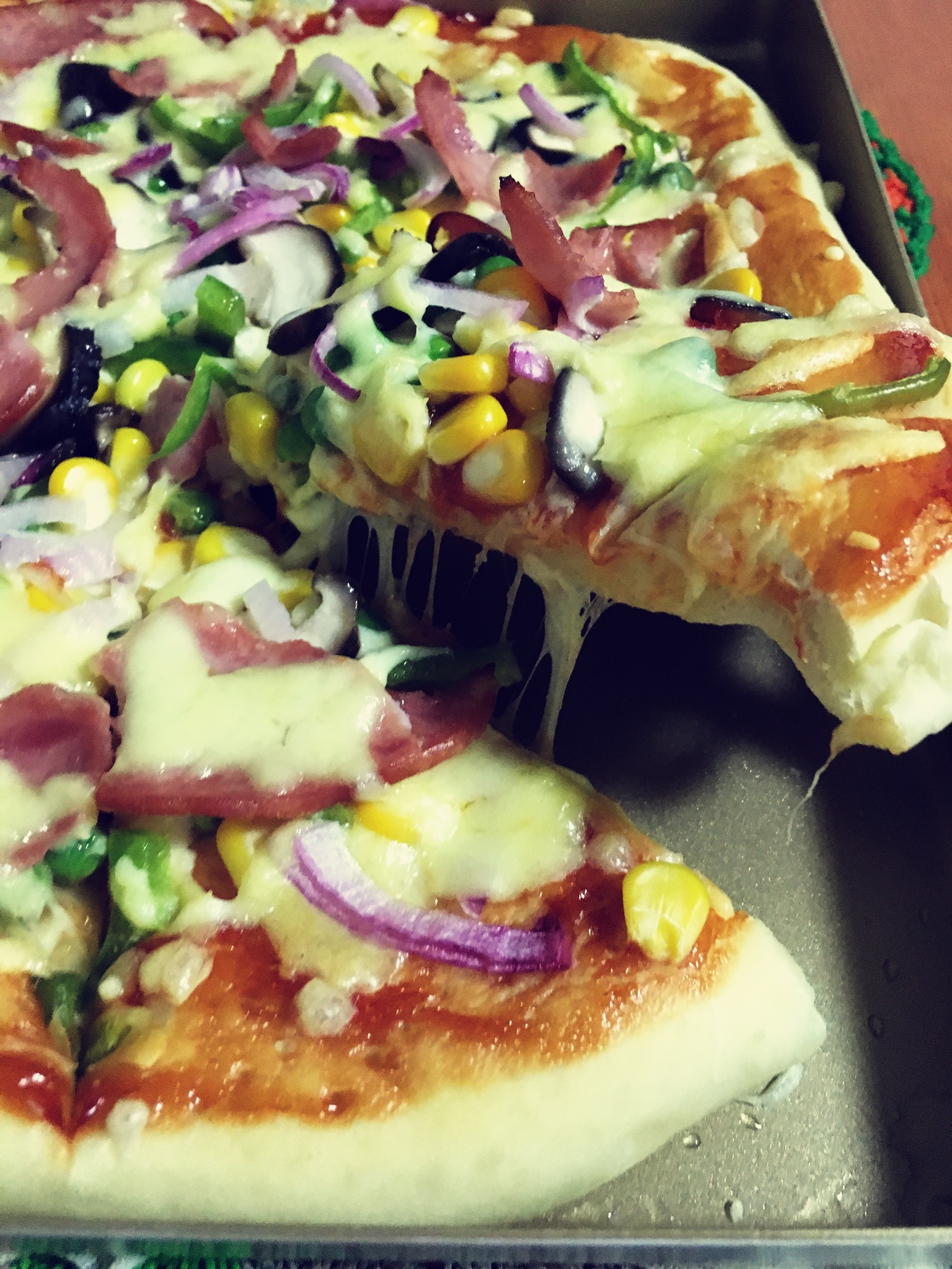 杂蔬火腿披萨，大柚子超爱👄的做法 步骤14