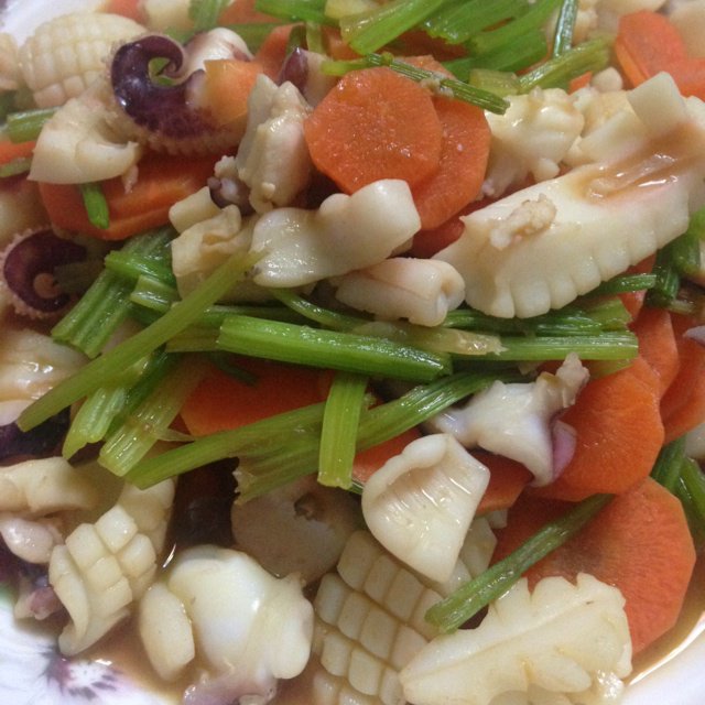 heitu做的青椒墨鱼花