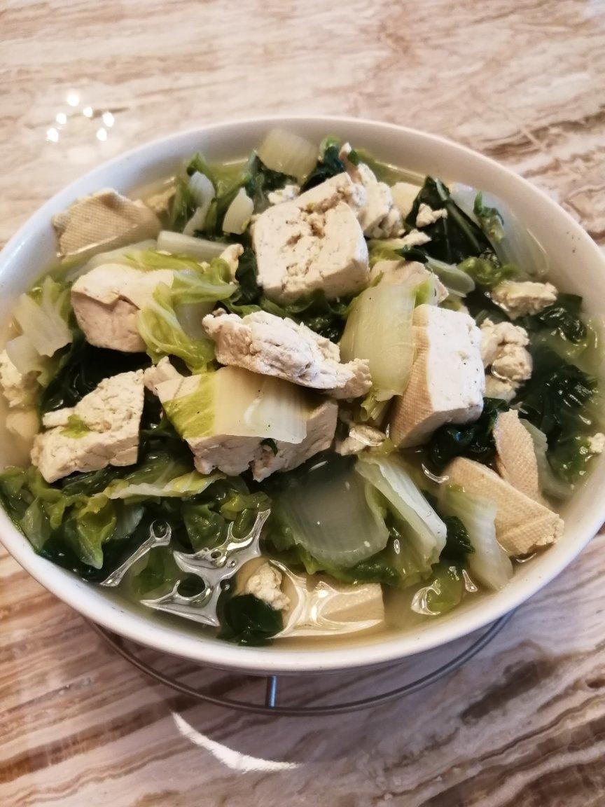 白菜炖豆腐（无油素菜）