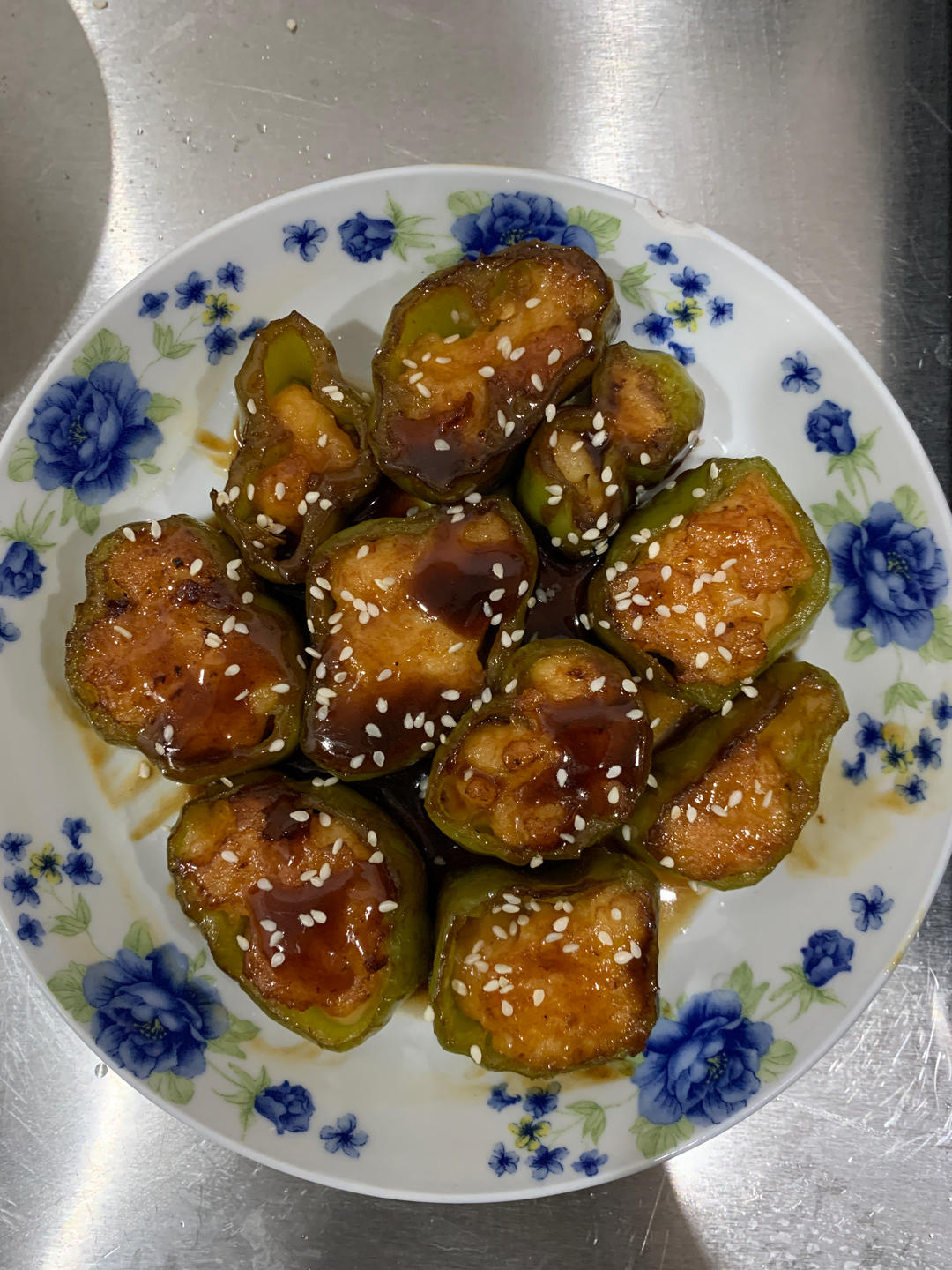 青椒酿虾滑