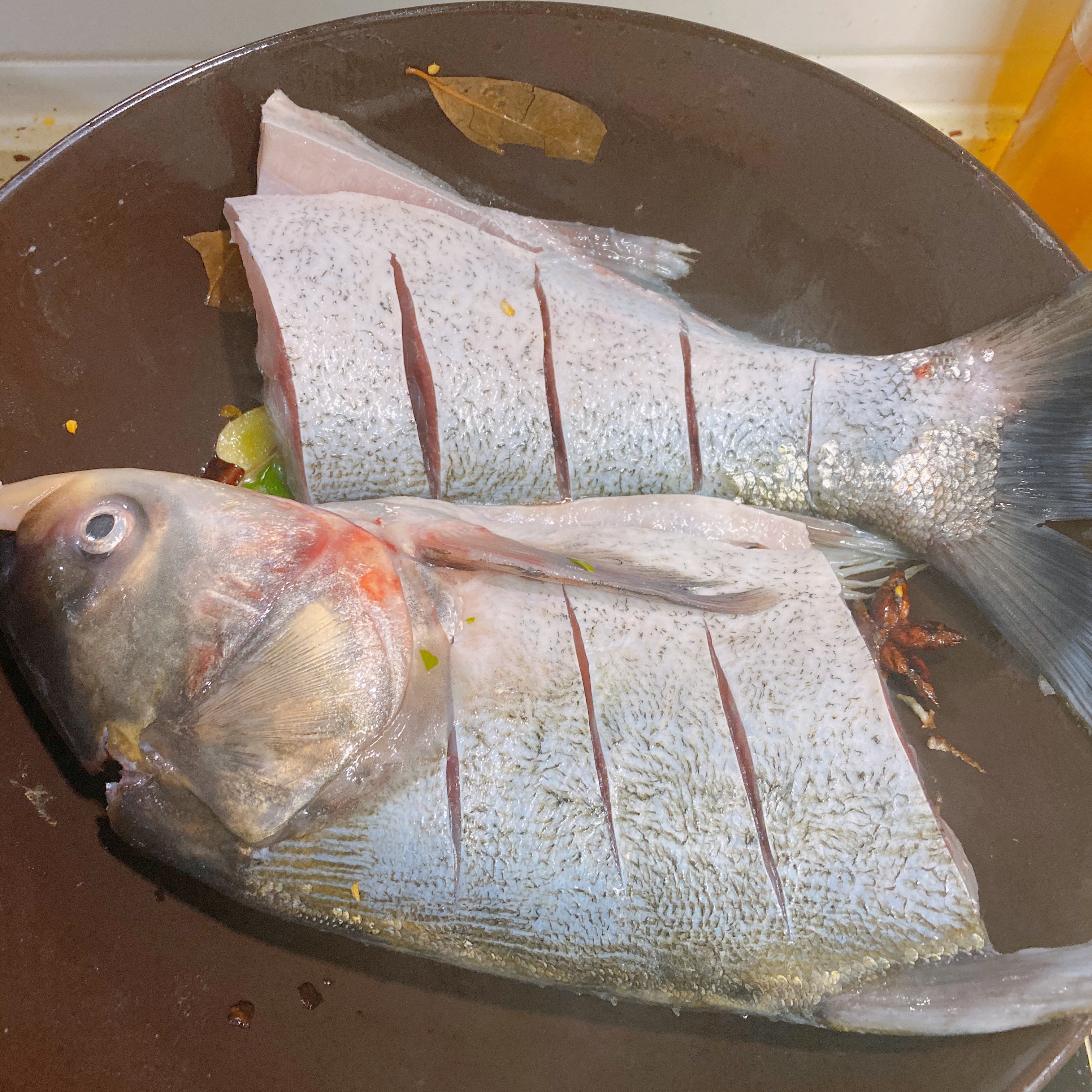 家常炖白鲢鱼 红烧鱼的做法 步骤4