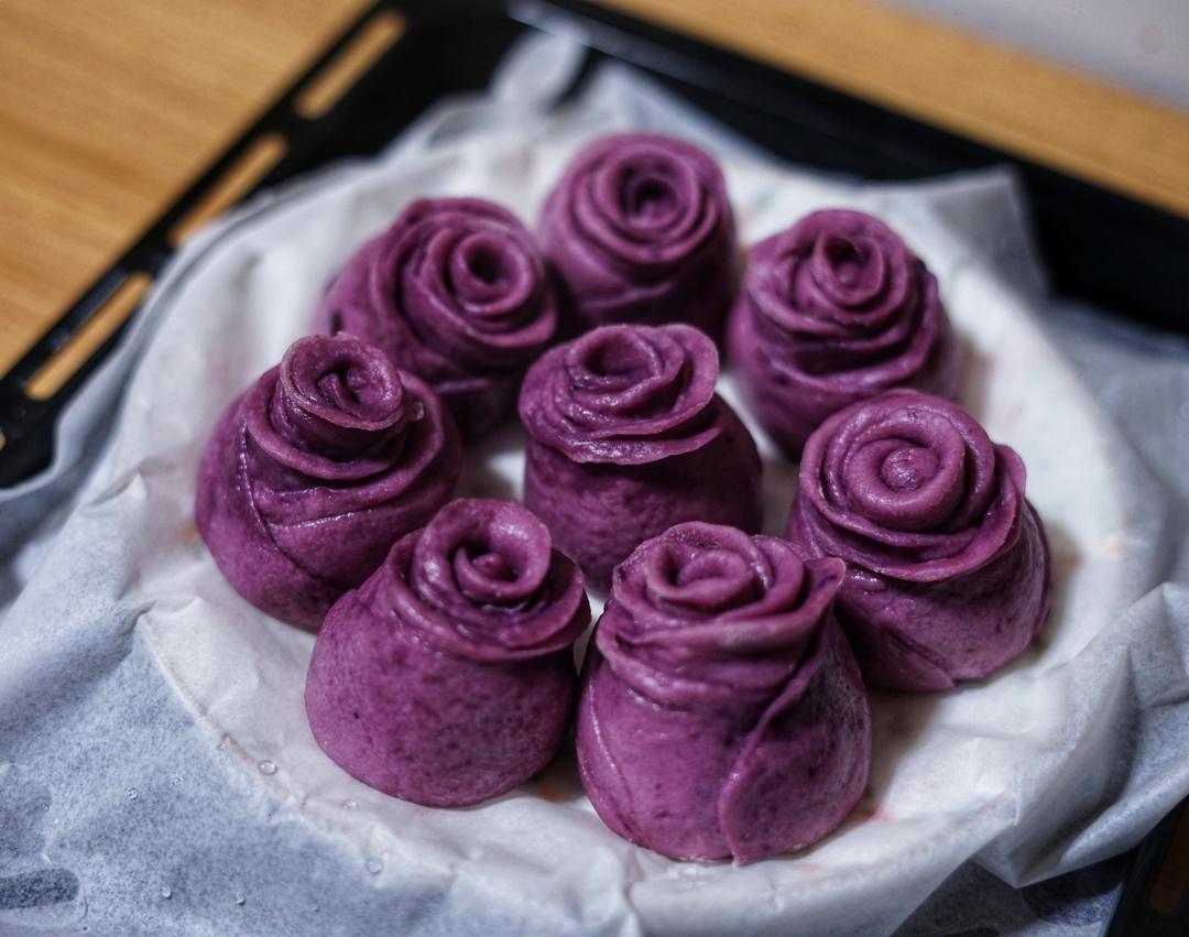 紫薯玫瑰花馒头|老板中式蒸箱S228定制食谱