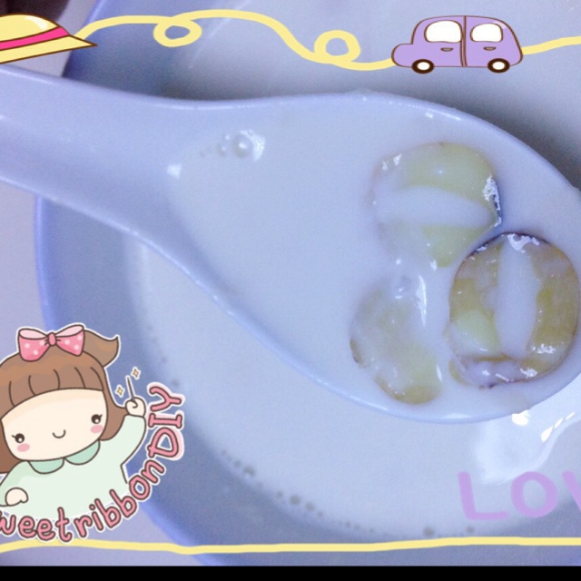 红豆莲子牛奶汤