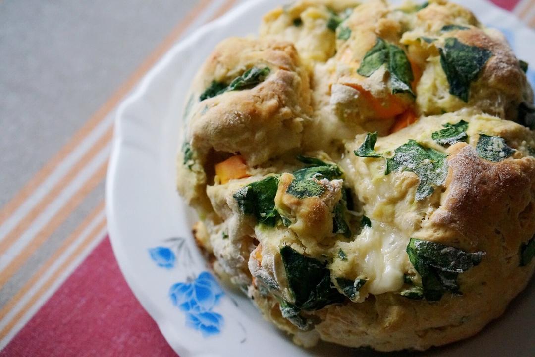 菠菜南瓜奶酪丹波面包丨健康·烘焙