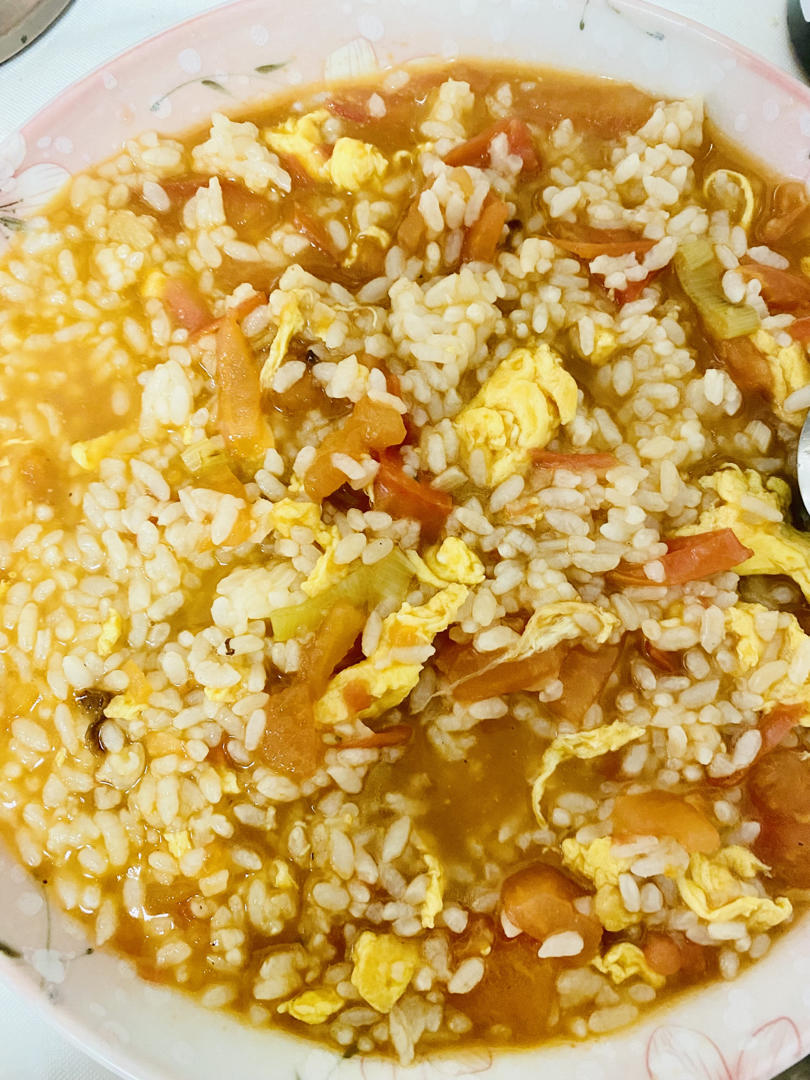 🔥一人食|剩米饭这样做超级香（红柿泡饭）