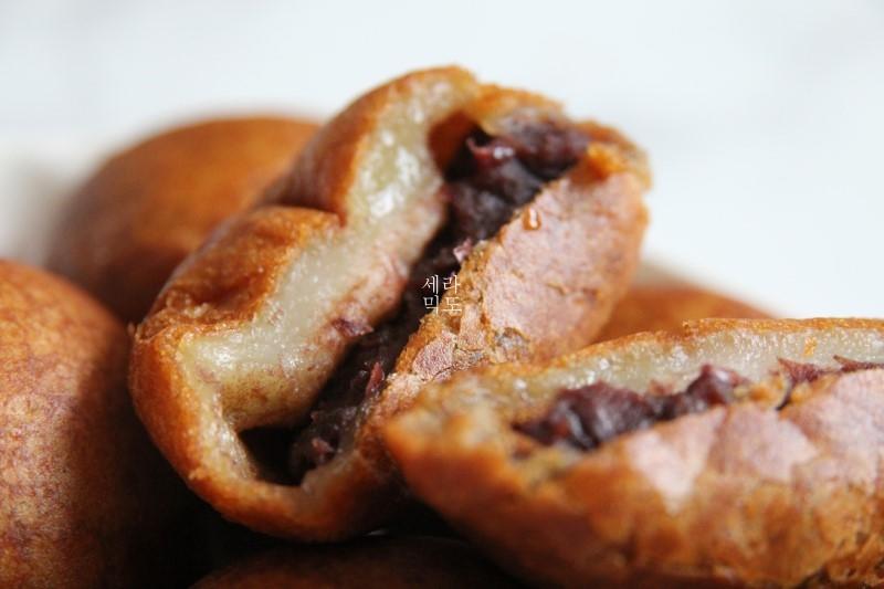 찹쌀 도넛 Chewy rice doughnut的做法