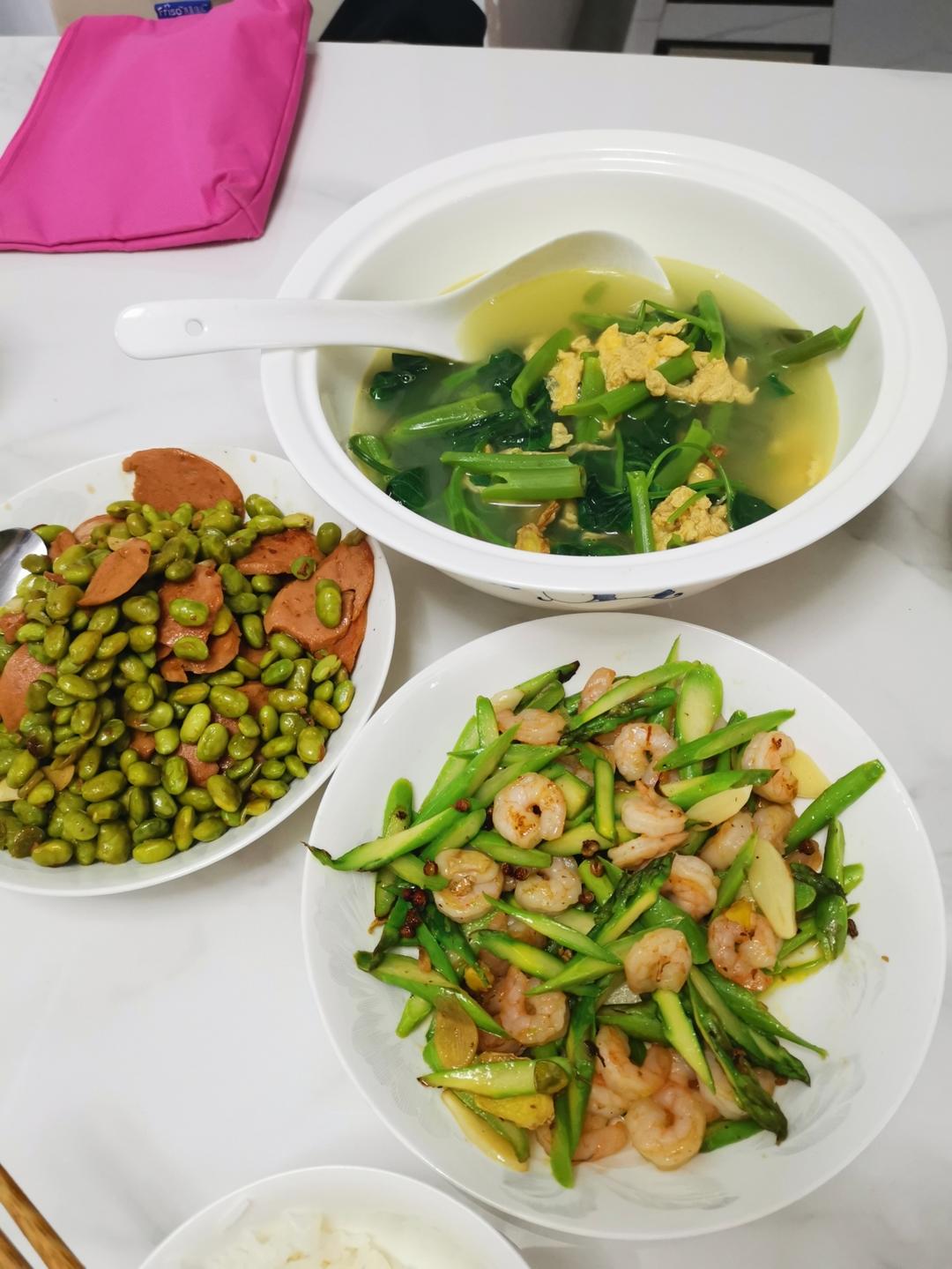 清炒芦笋虾仁