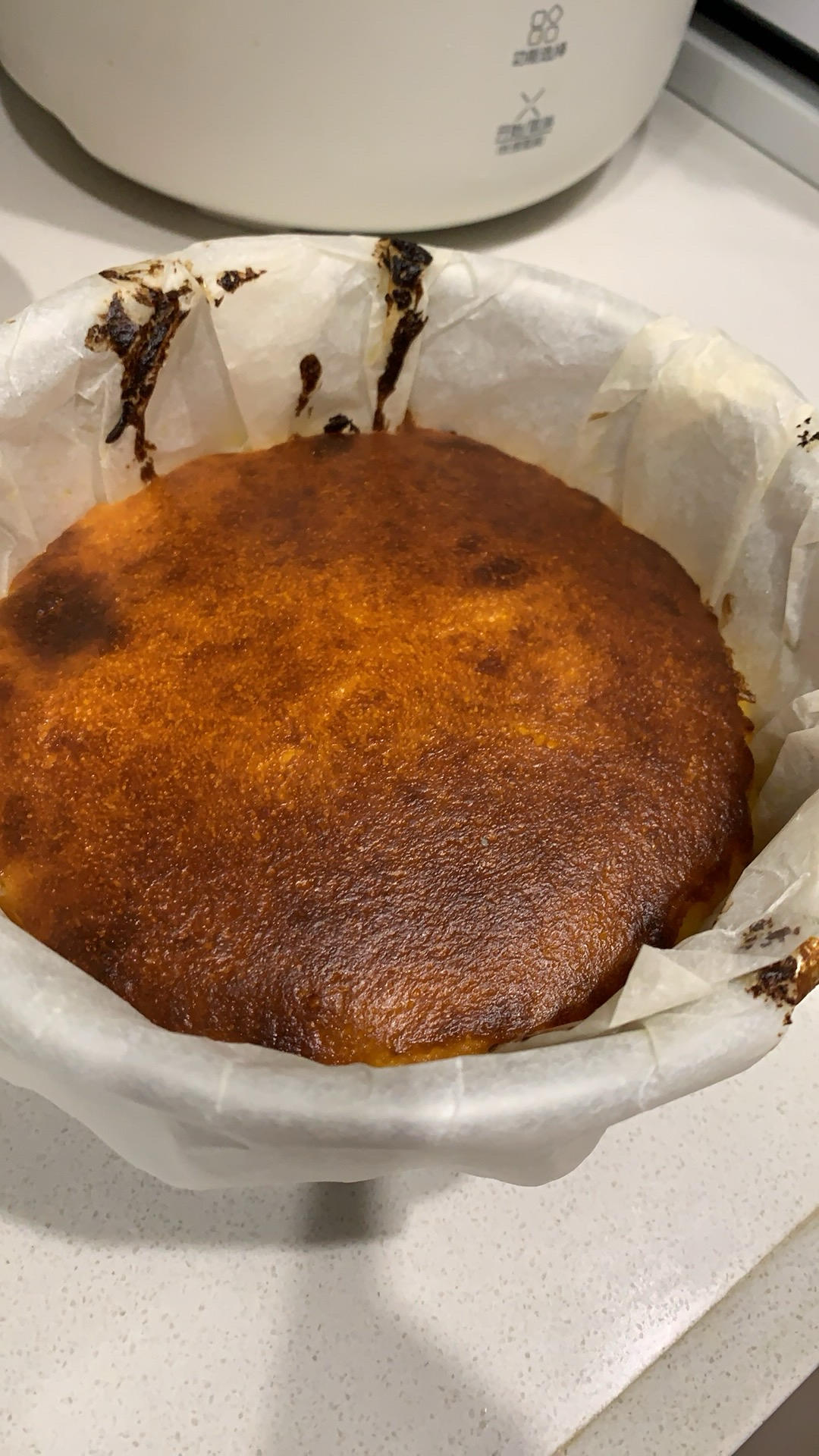 #甜品#烘焙#空气炸锅#🧀巴斯克芝士蛋糕6寸版的做法 步骤11