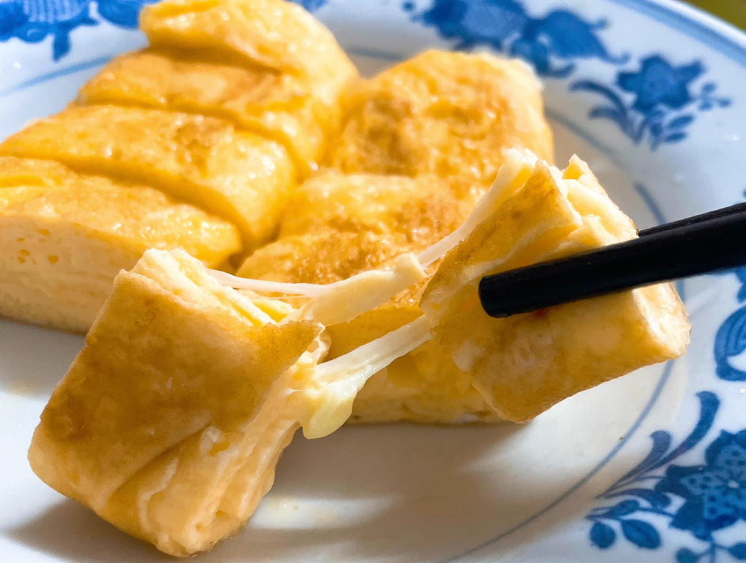 爆浆芝士肉松鸡蛋卷（玉子烧）