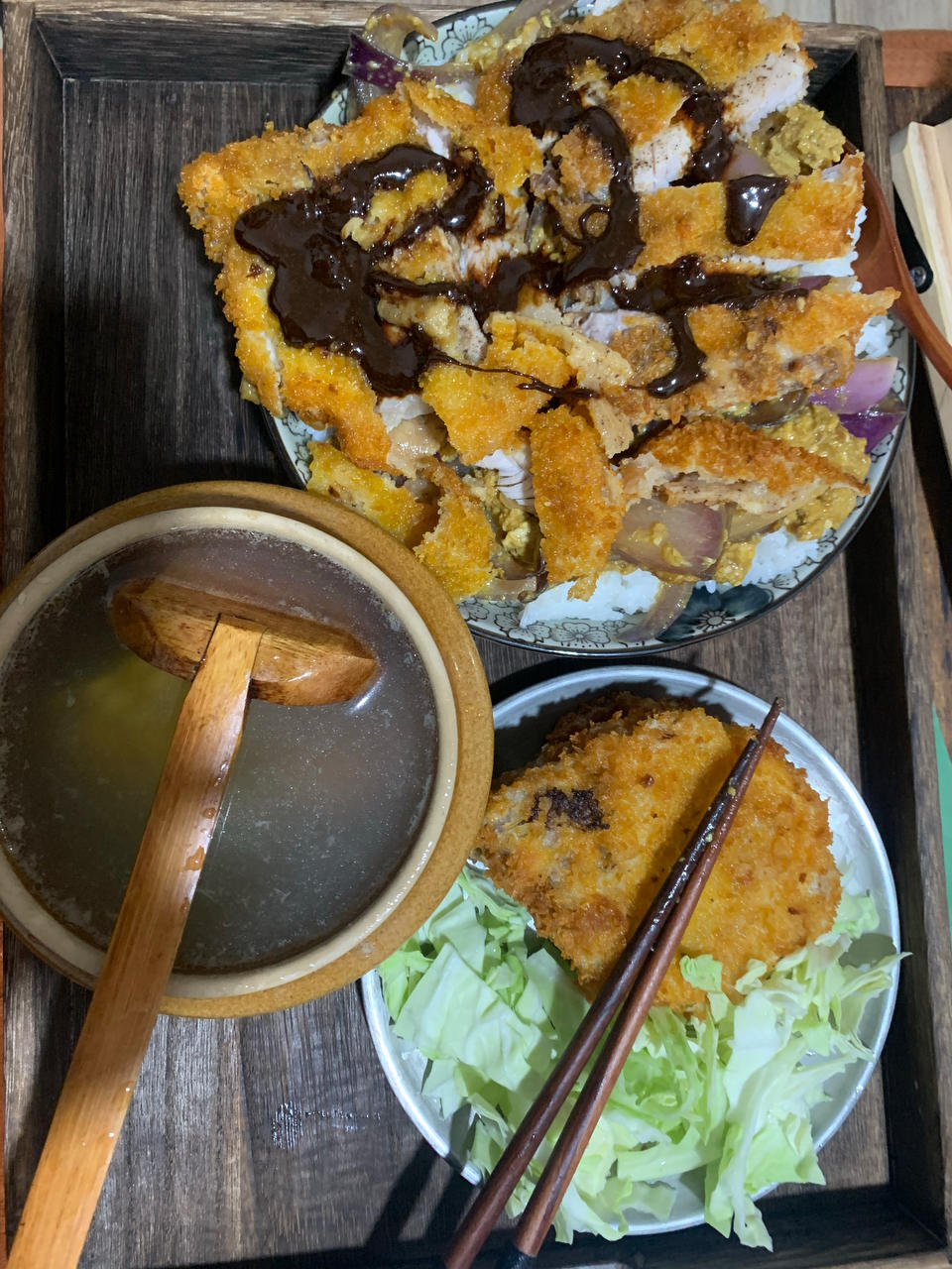 【瀑布滑蛋炸猪排】