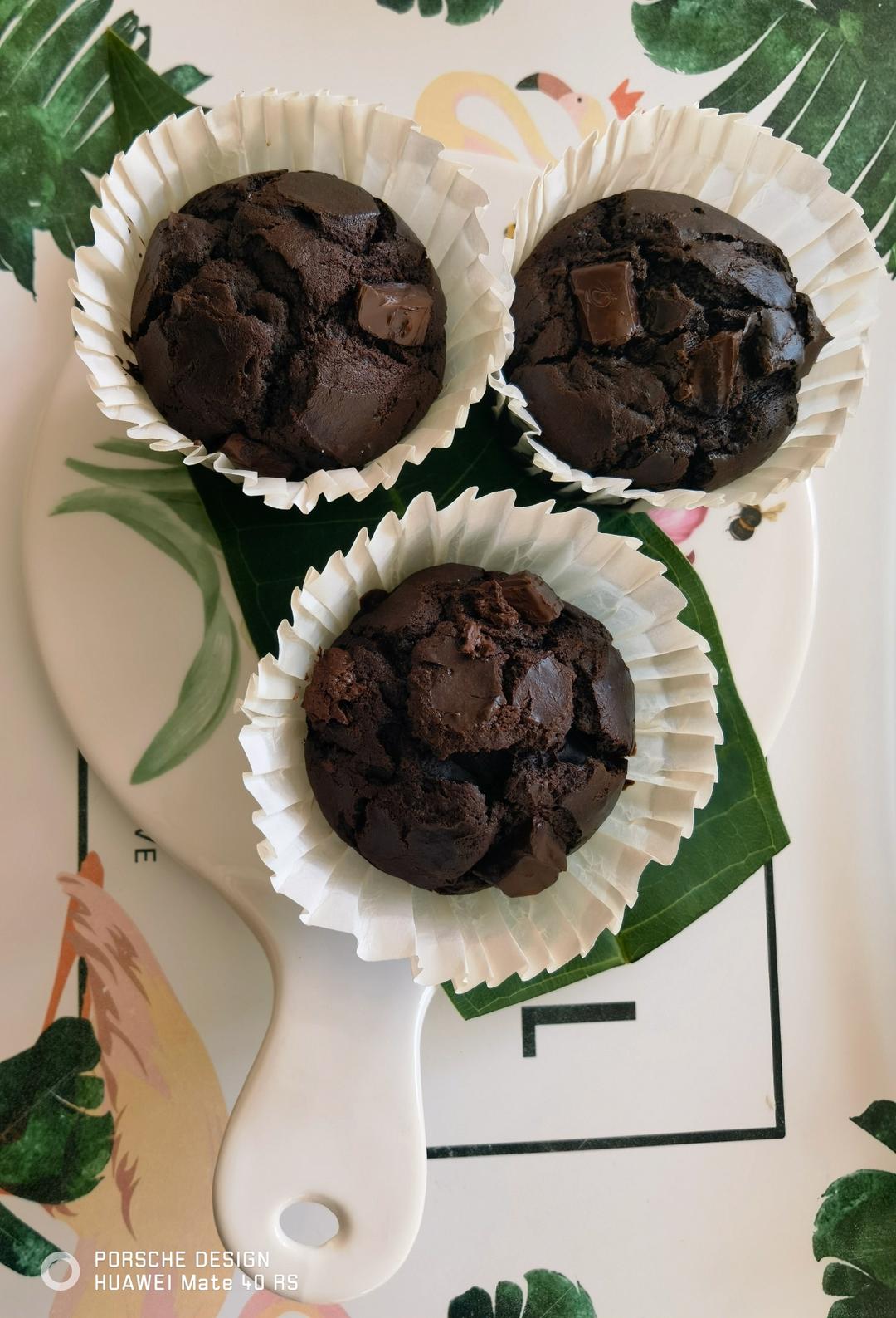 星巴克同款丨巧克力蘑菇头玛芬蛋糕丨免打发零失败