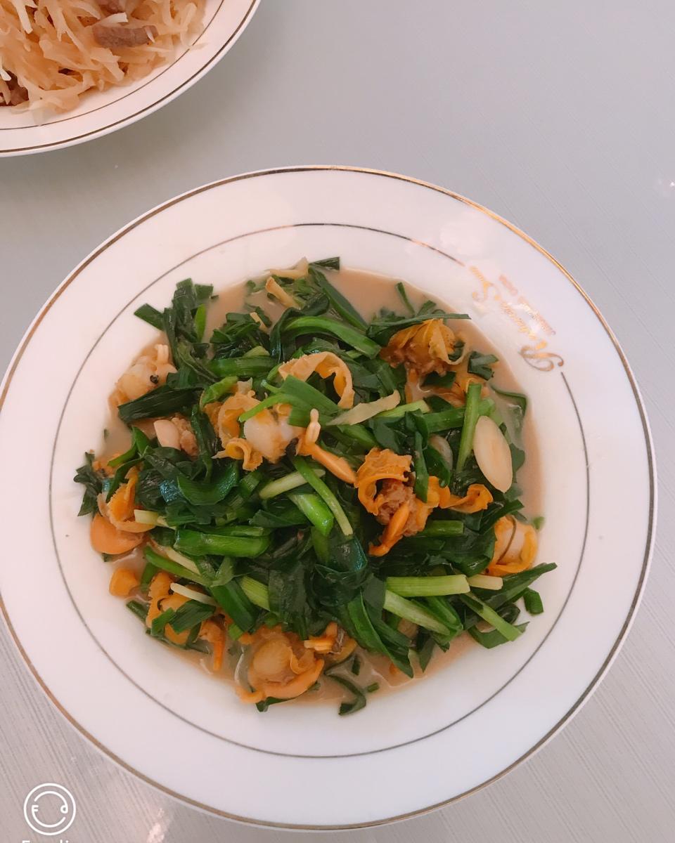 扇贝肉炒韭菜