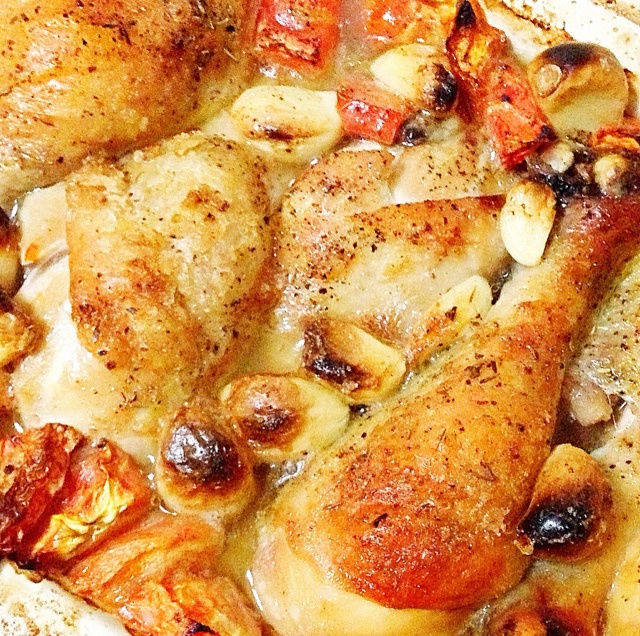 香蒜蕃茄烤鸡腿