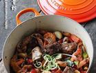 焖干锅排骨虾---用铸铁锅做创意菜