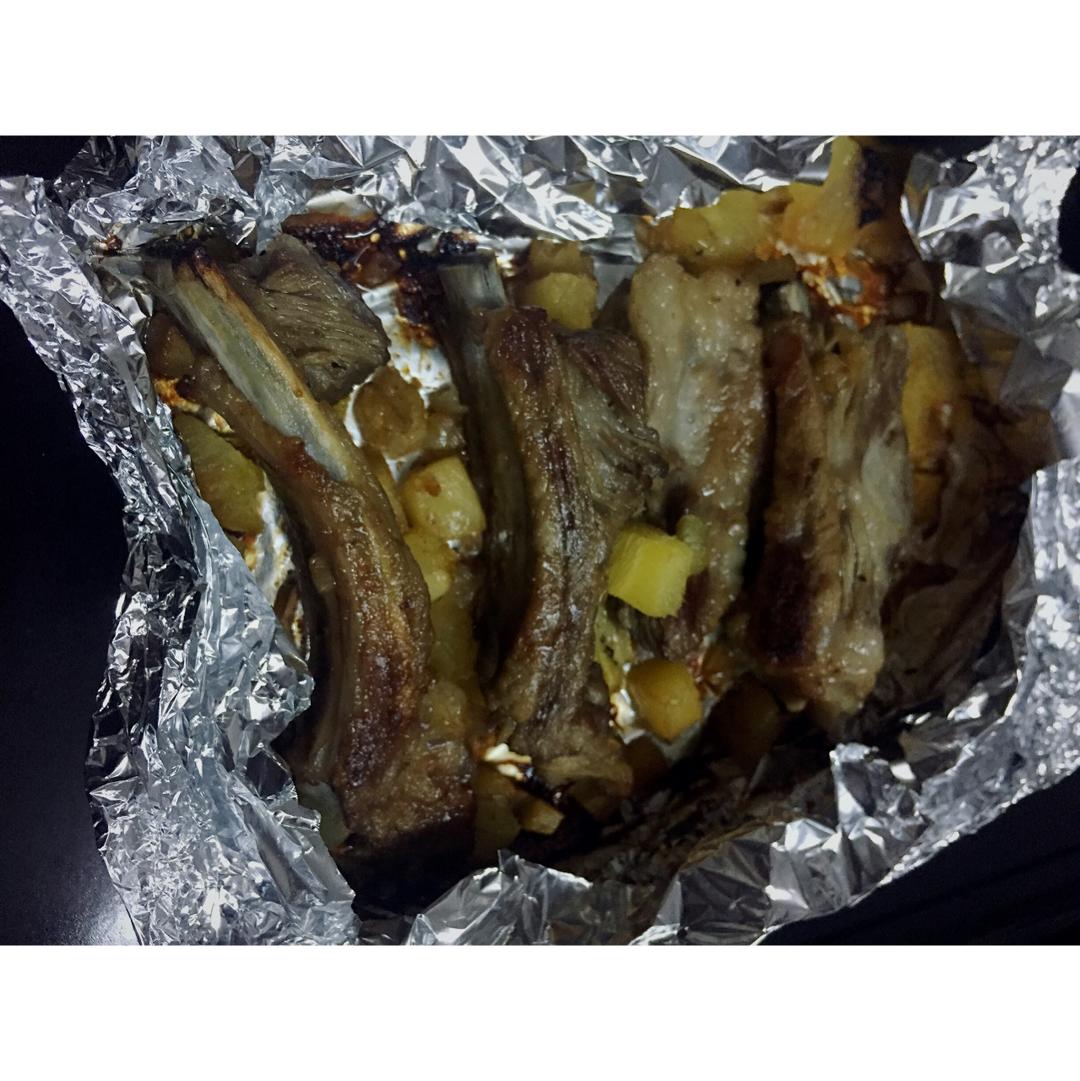 蒜香烤排骨（无油极简版）