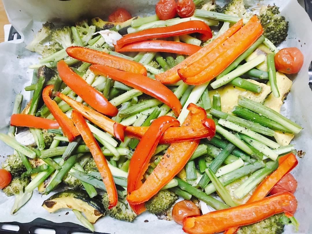 综合烤蔬菜蘸芝士牛油果海盐酱【健康鲜蔬】