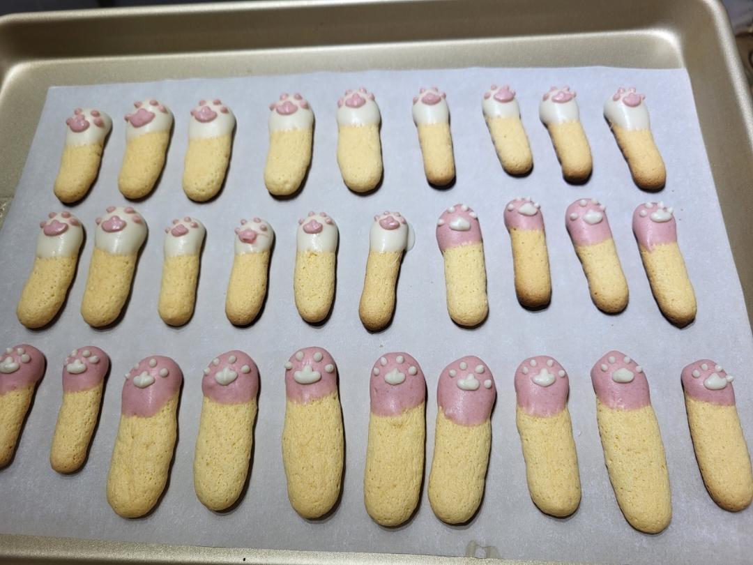 猫爪手指饼，无模具，无添加剂，三种材料就能做