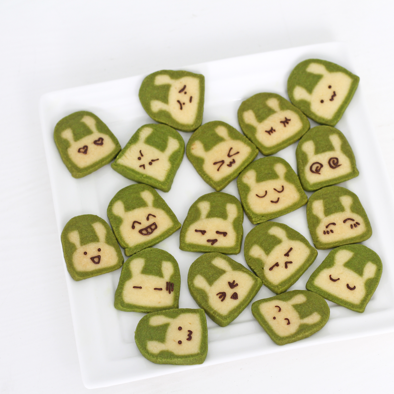 抹茶兔兔曲奇（比熊猫简单！超详细实物图+超良心手绘图）